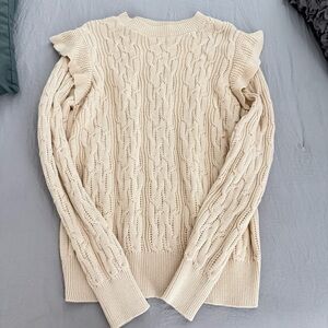 Women's Cream Cable Knit Sweater